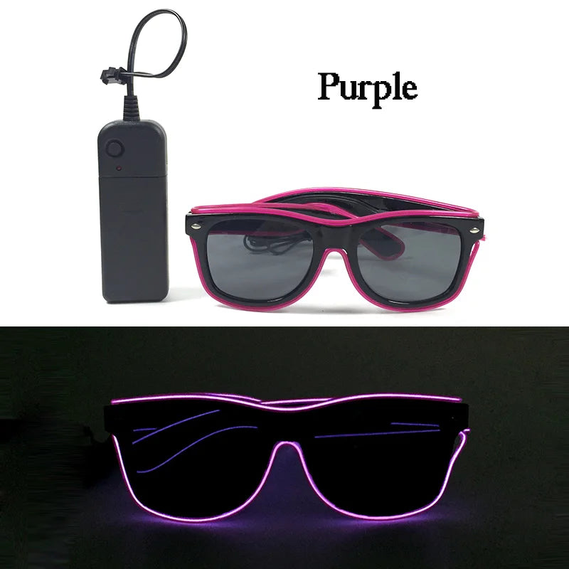 Rainbow LED Festival Glasses – Futuristic Light Up DJ Sunglasses for Raves, Concerts & Night Parties