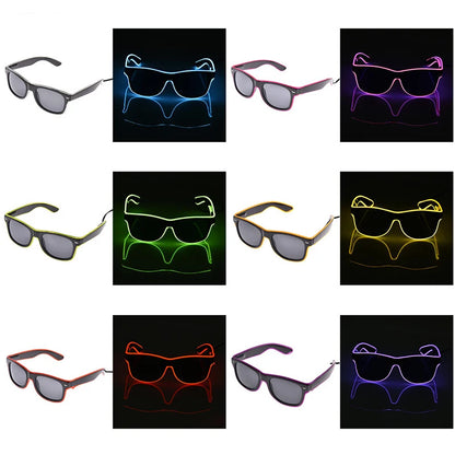 Flashing LED Festival Glasses – EL Wire Light Up Sunglasses for Rave Parties, Music Festivals & Night Events