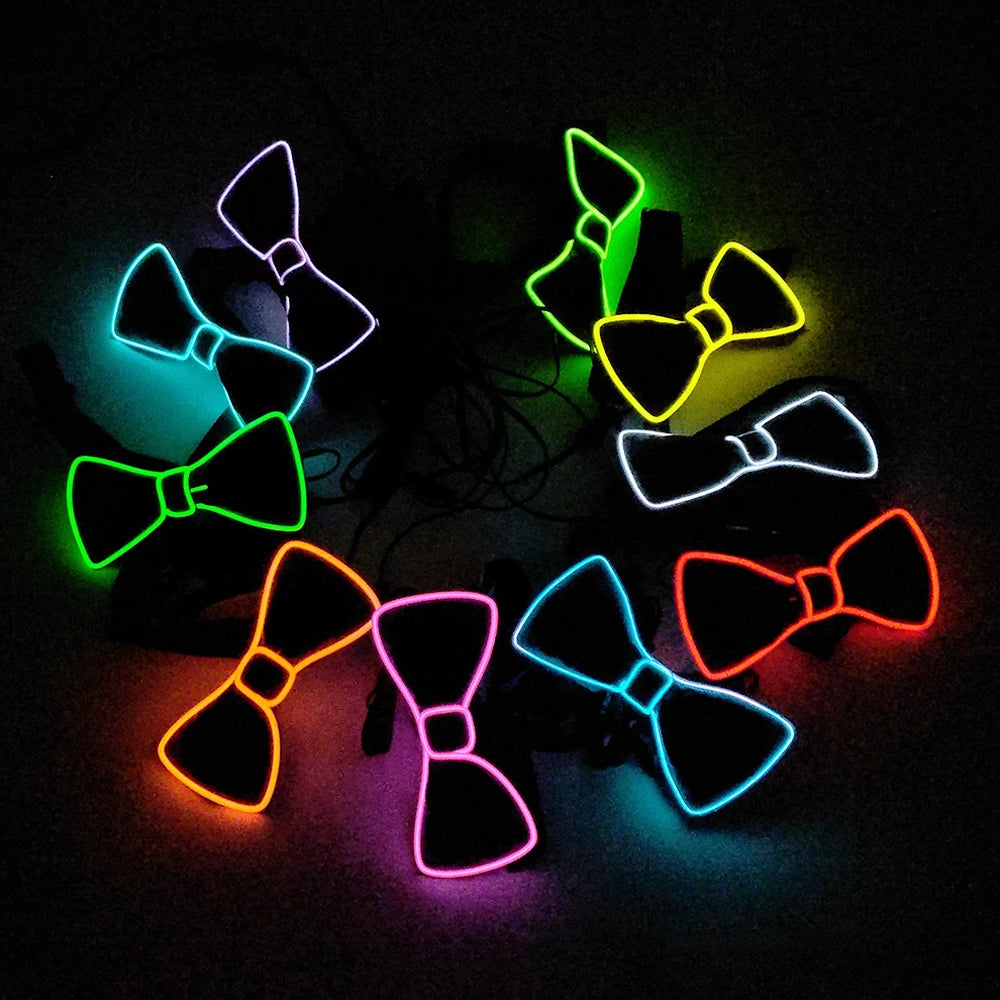 LED Light Up Bow Tie – Neon Glowing Party Bow Tie for Festivals, Raves & Nightclub Events