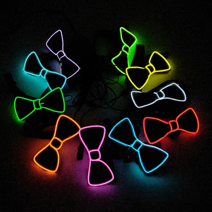 LED Light Up Bow Tie – Neon Glowing Party Bow Tie for Festivals, Raves & Nightclub Events