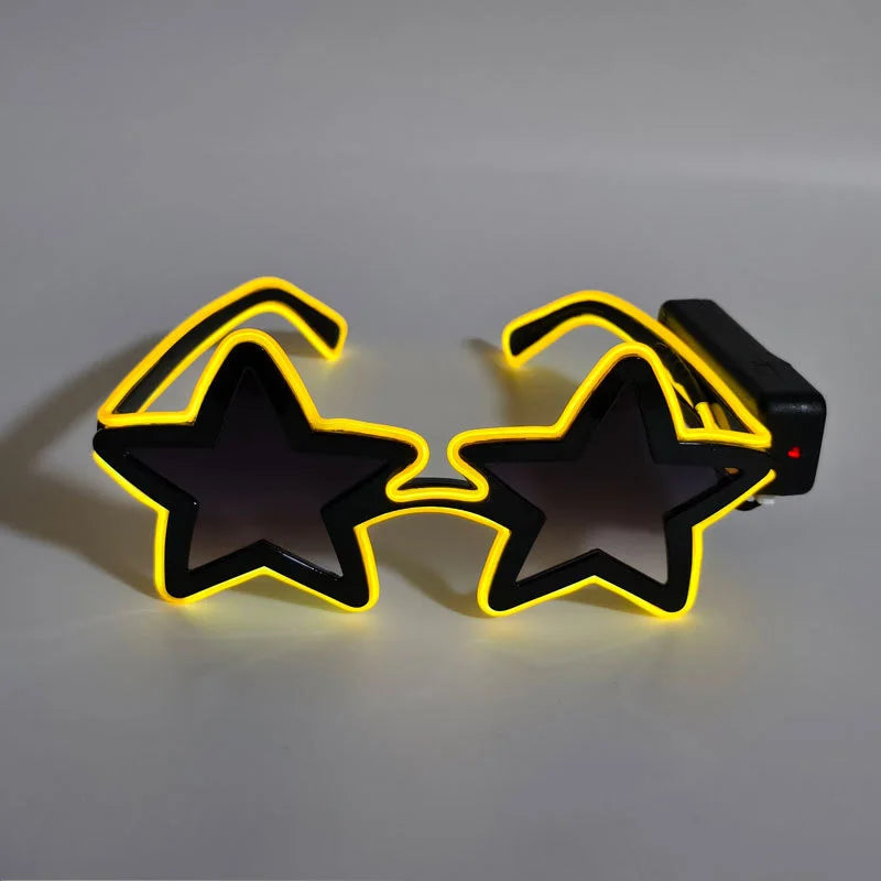 LED Star Festival Glasses – Light Up Rave Party Sunglasses for Festivals, Concerts & Night Events