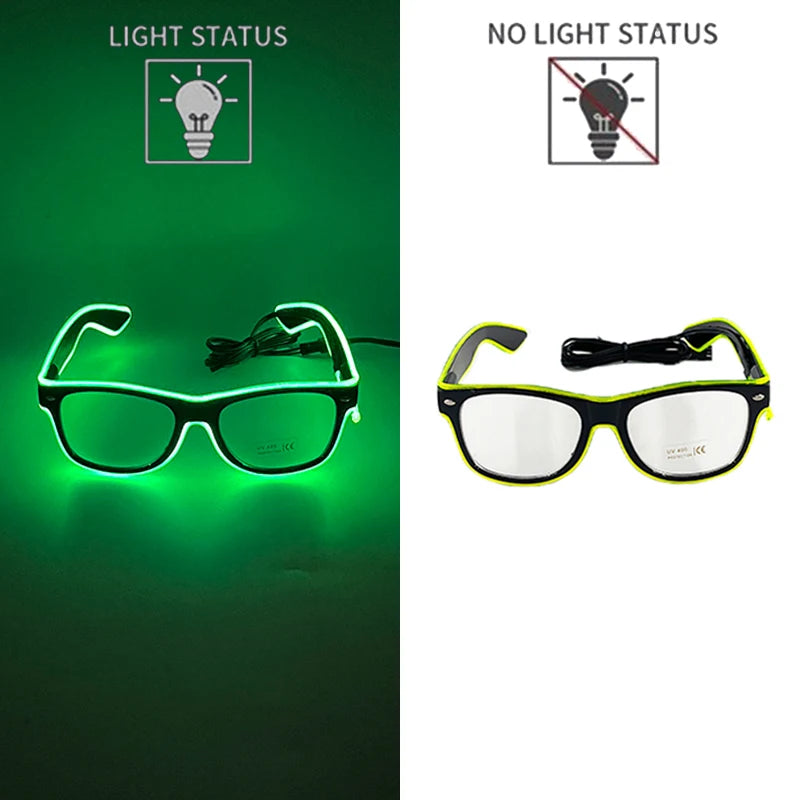 Neon LED Festival Glasses – Light Up Party Sunglasses for Music Festivals, Clubs & Night Events