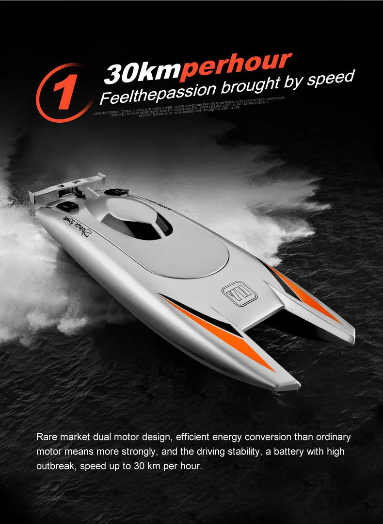 High-Speed RC Racing Boat – Waterproof Remote Control Speedboat Toy