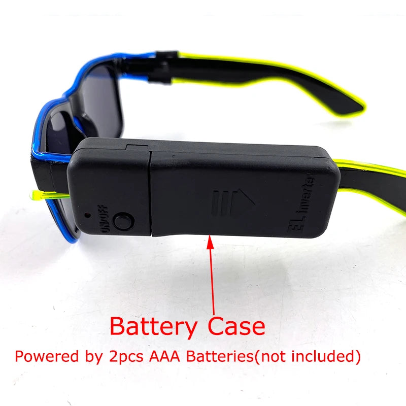 Wireless LED Festival Sunglasses – Glow Party UV400 Light Up Glasses for Rave Festivals & Night Events