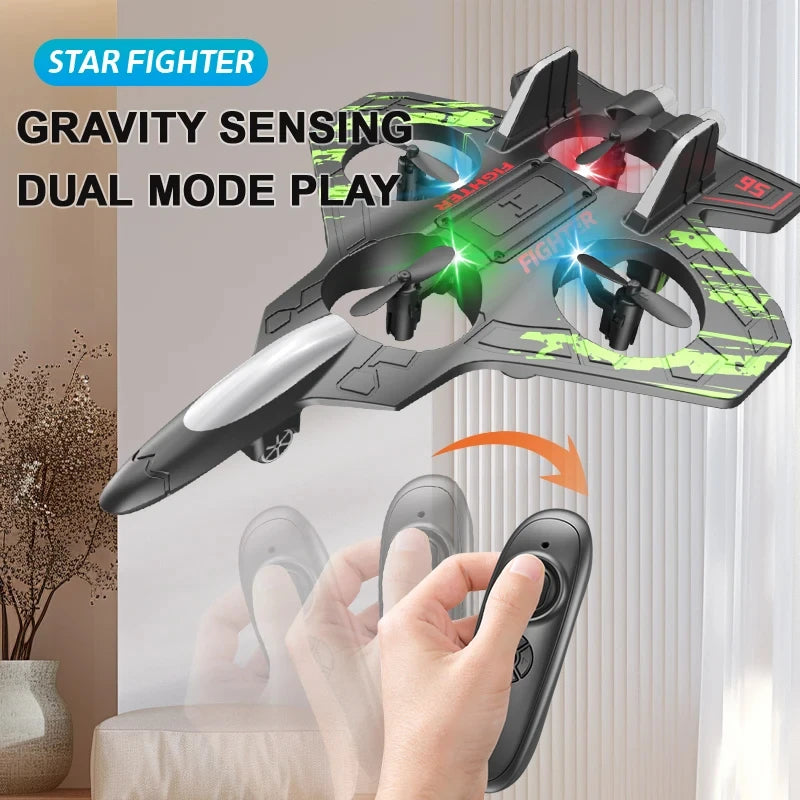 LED Remote Control Fighter Plane – 2.4G RC Foam Glider with Stunt Flight