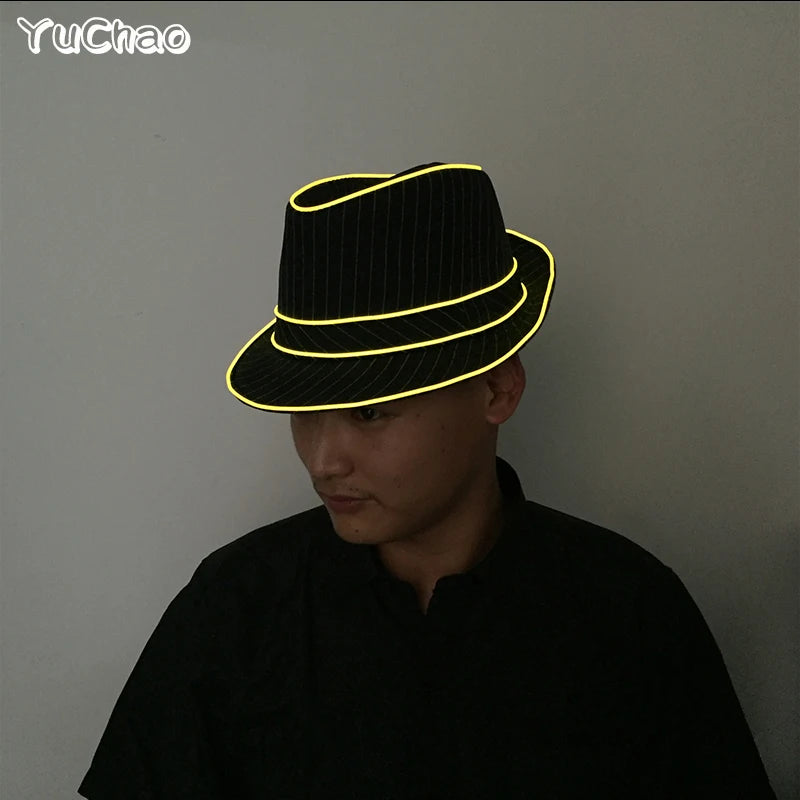 LED Fedora Festival Hat – Light Up Neon Party Hat for Raves, Concerts & Nightclub Events