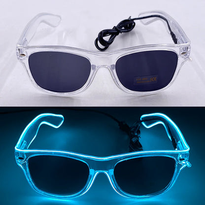 LED Rave Cosplay Glasses – Neon Light Up Festival Goggles for Music Festivals, DJ Parties & Clubs