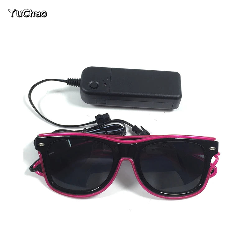 Rainbow LED Festival Glasses – Futuristic Light Up DJ Sunglasses for Raves, Concerts & Night Parties