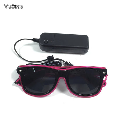 Rainbow LED Festival Glasses – Futuristic Light Up DJ Sunglasses for Raves, Concerts & Night Parties