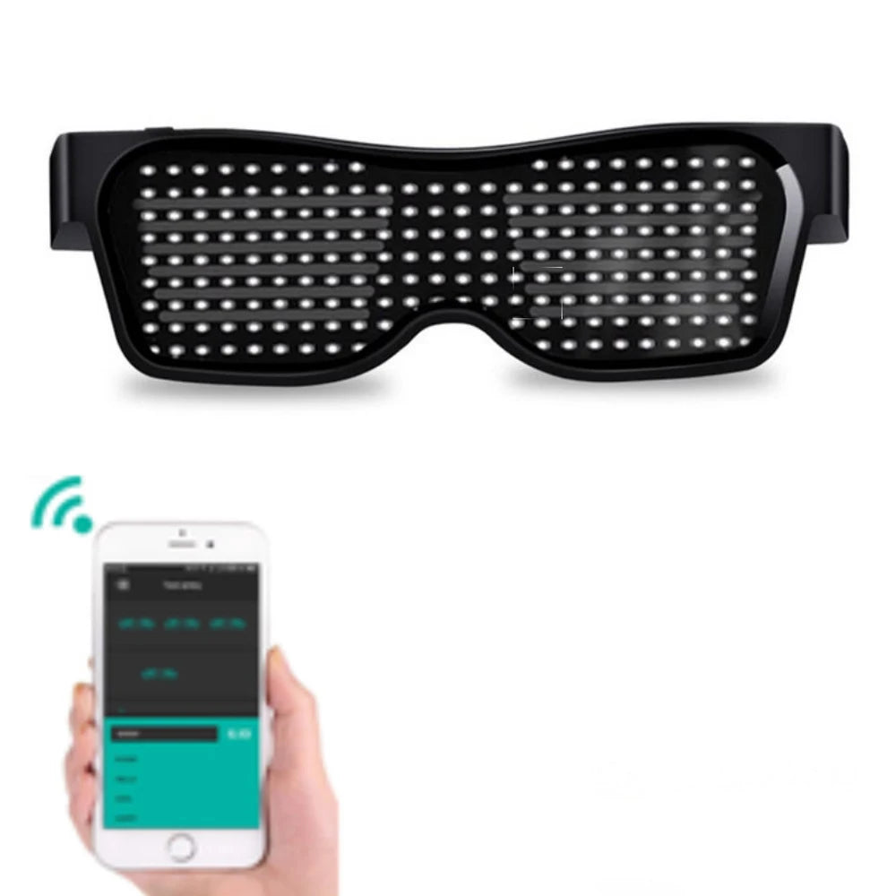 LED Smart Glasses – Bluetooth App Control LED Display Glasses for Music Festivals, Raves & Summer Parties