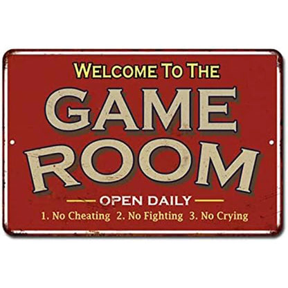 Gaming Room Metal Wall Sign – Retro Gamer Decor for Bedroom or Game Room