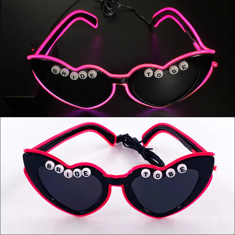LED Heart Festival Glasses – Light Up Love Heart Sunglasses for Festivals, Parties & Bachelorette Events