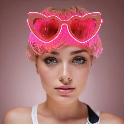 LED Heart Festival Glasses – Light Up Love Heart Sunglasses for Festivals, Parties & Bachelorette Events