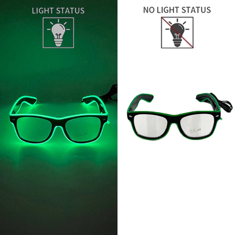 Neon LED Festival Glasses – Light Up Party Sunglasses for Music Festivals, Clubs & Night Events
