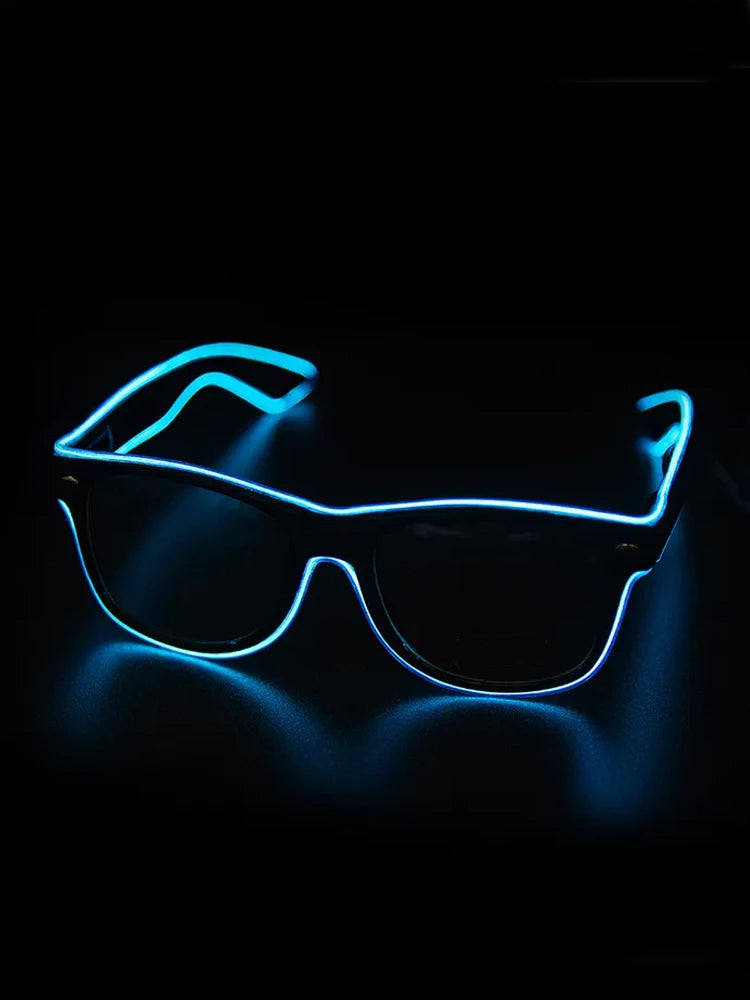 Flashing LED Festival Glasses – EL Wire Light Up Sunglasses for Rave Parties, Music Festivals & Night Events