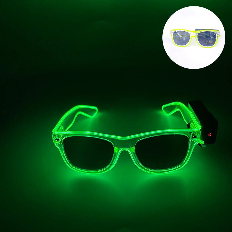 Neon LED Festival Glasses – Light Up Rave Sunglasses for Music Festivals, Clubs & Party Events