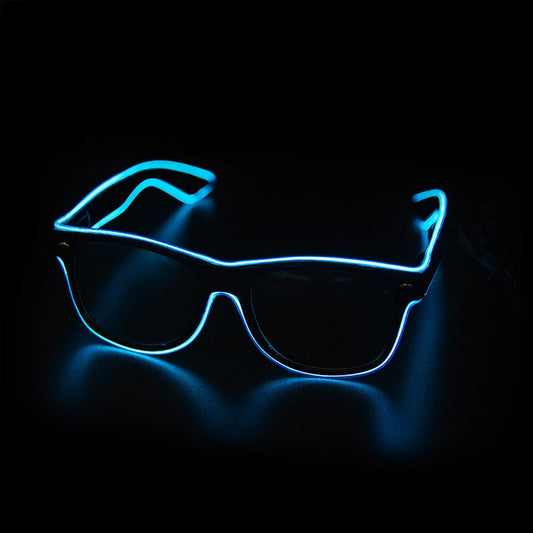Neon LED Festival Glasses – Flashing EL Wire Light Up Sunglasses for Raves, Clubs & Party Events