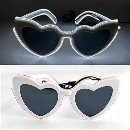 LED Heart Festival Glasses – Light Up Love Heart Sunglasses for Festivals, Parties & Bachelorette Events