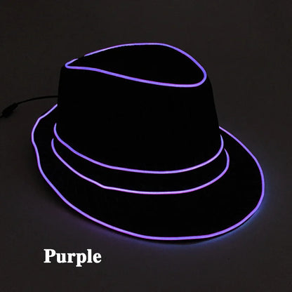 LED Fedora Festival Hat – Light Up Neon Party Hat for Raves, Concerts & Nightclub Events