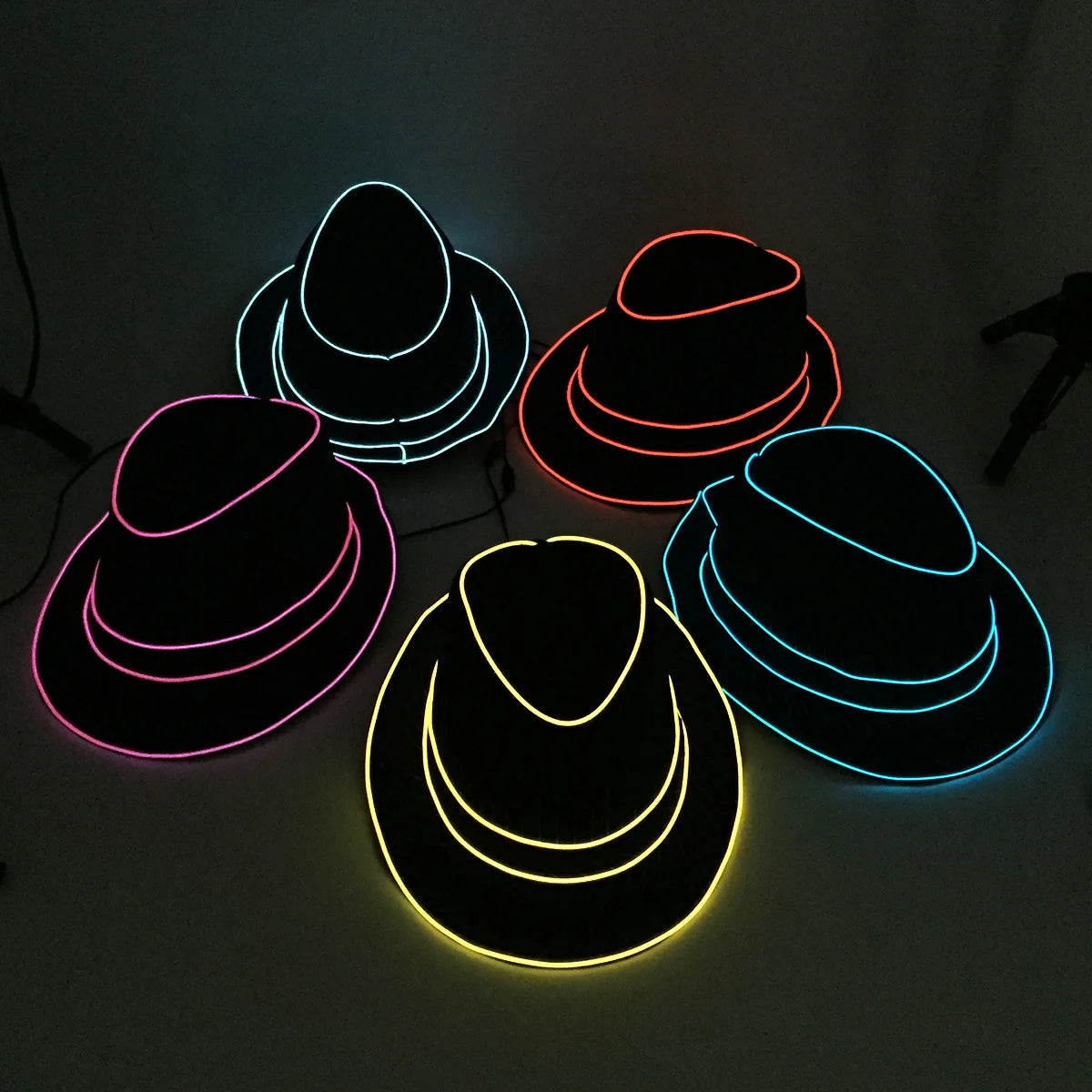 LED Fedora Festival Hat – Light Up Neon Party Hat for Raves, Concerts & Nightclub Events