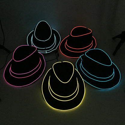 LED Fedora Festival Hat – Light Up Neon Party Hat for Raves, Concerts & Nightclub Events