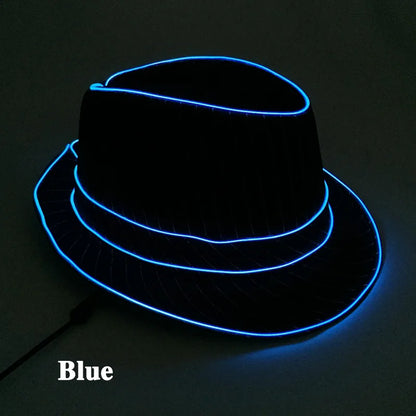 LED Fedora Festival Hat – Light Up Neon Party Hat for Raves, Concerts & Nightclub Events