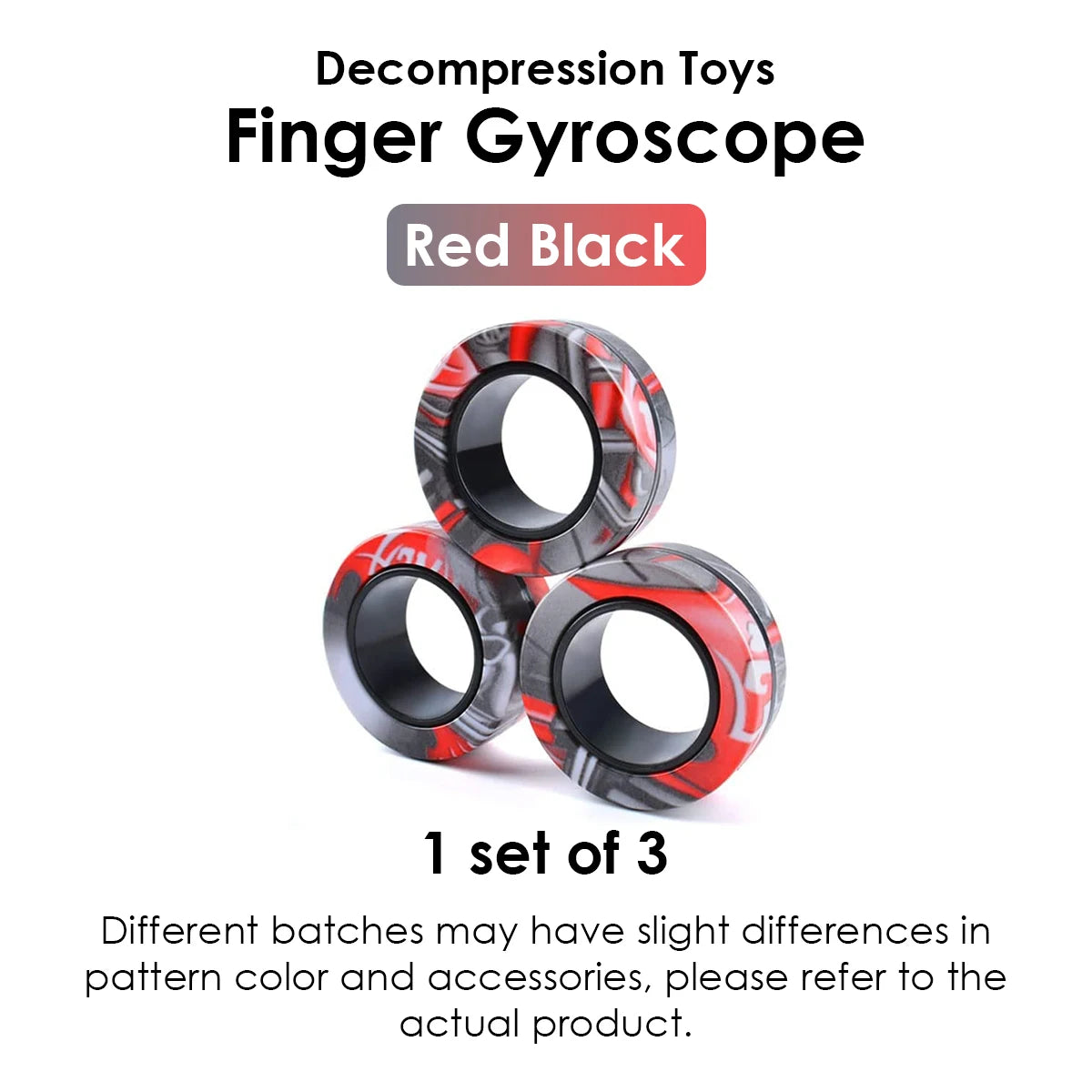 Magnetic Fidget Rings – 3PCS Stress Relief Spinner Toy Set