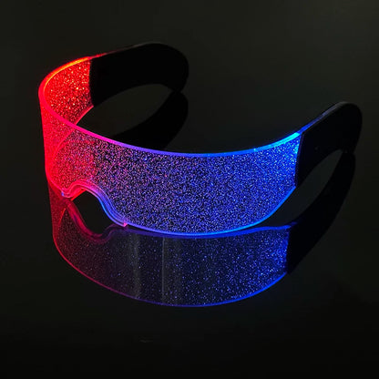 Rainbow LED Festival Glasses – Futuristic Light Up DJ Sunglasses for Raves, Concerts & Night Parties