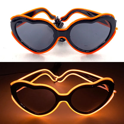 LED Heart Festival Glasses – Light Up Love Heart Sunglasses for Festivals, Parties & Bachelorette Events