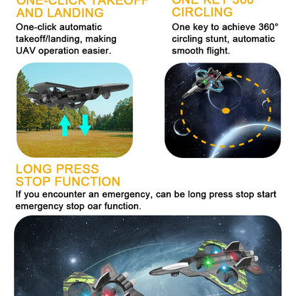 LED Remote Control Fighter Plane – 2.4G RC Foam Glider with Stunt Flight