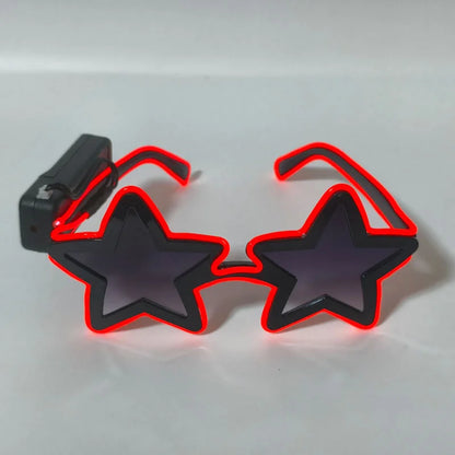 LED Star Festival Glasses – Light Up Rave Party Sunglasses for Festivals, Concerts & Night Events