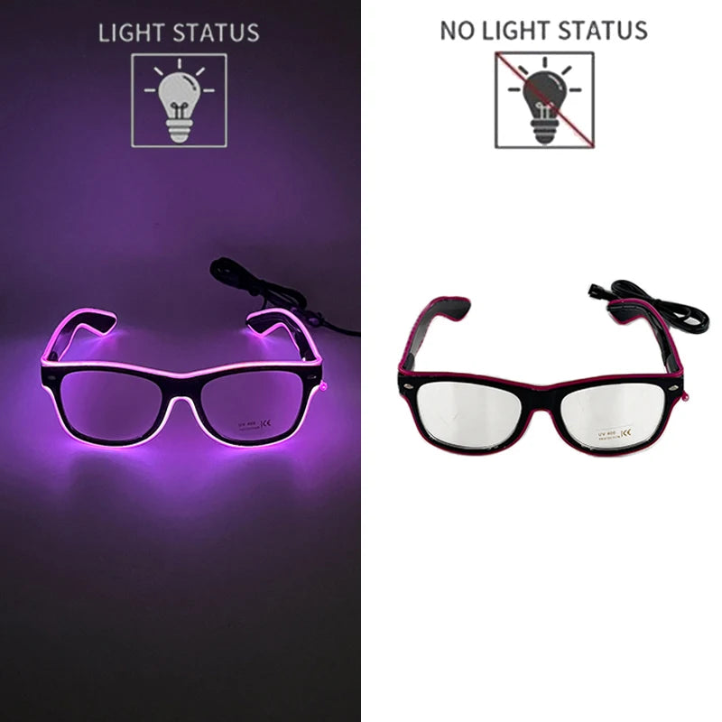 Neon LED Festival Glasses – Light Up Party Sunglasses for Music Festivals, Clubs & Night Events