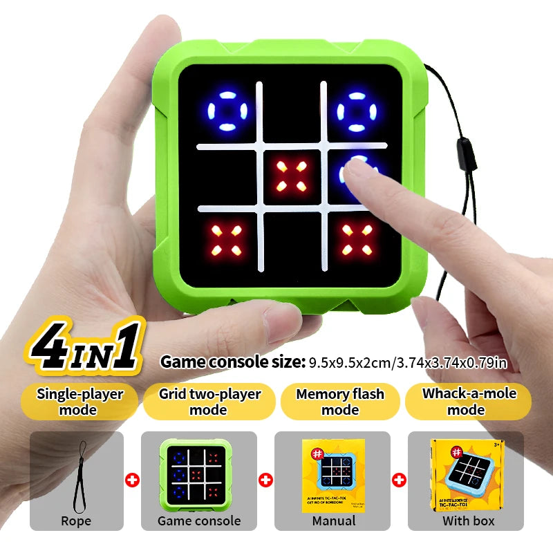 Electronic Tic Tac Toe Game – Portable LED Strategy Puzzle Game