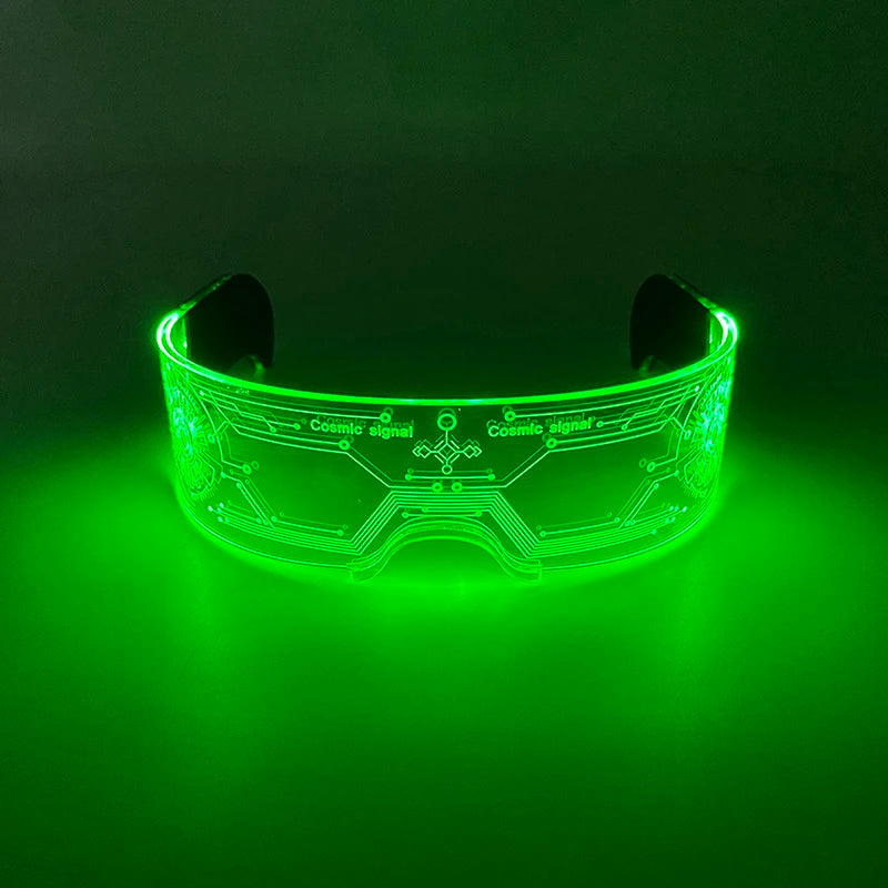Rainbow LED Festival Glasses – Futuristic Light Up DJ Sunglasses for Raves, Concerts & Night Parties