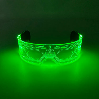 Rainbow LED Festival Glasses – Futuristic Light Up DJ Sunglasses for Raves, Concerts & Night Parties