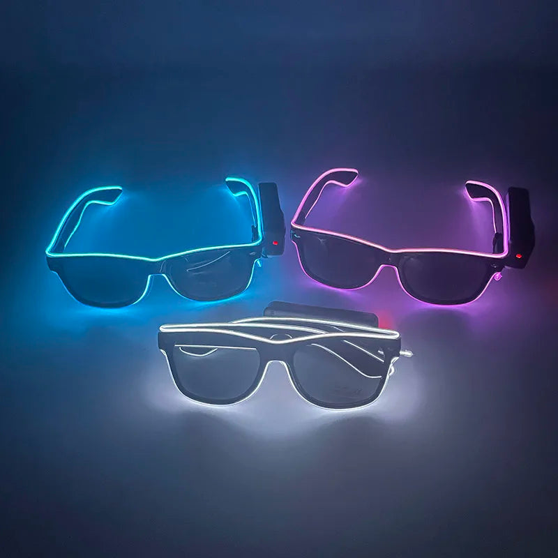 Neon LED Festival Glasses – Light Up Rave Sunglasses for Music Festivals, Clubs & Party Events