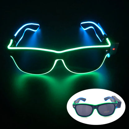 Neon LED Festival Glasses – Light Up Rave Sunglasses for Music Festivals, Clubs & Party Events
