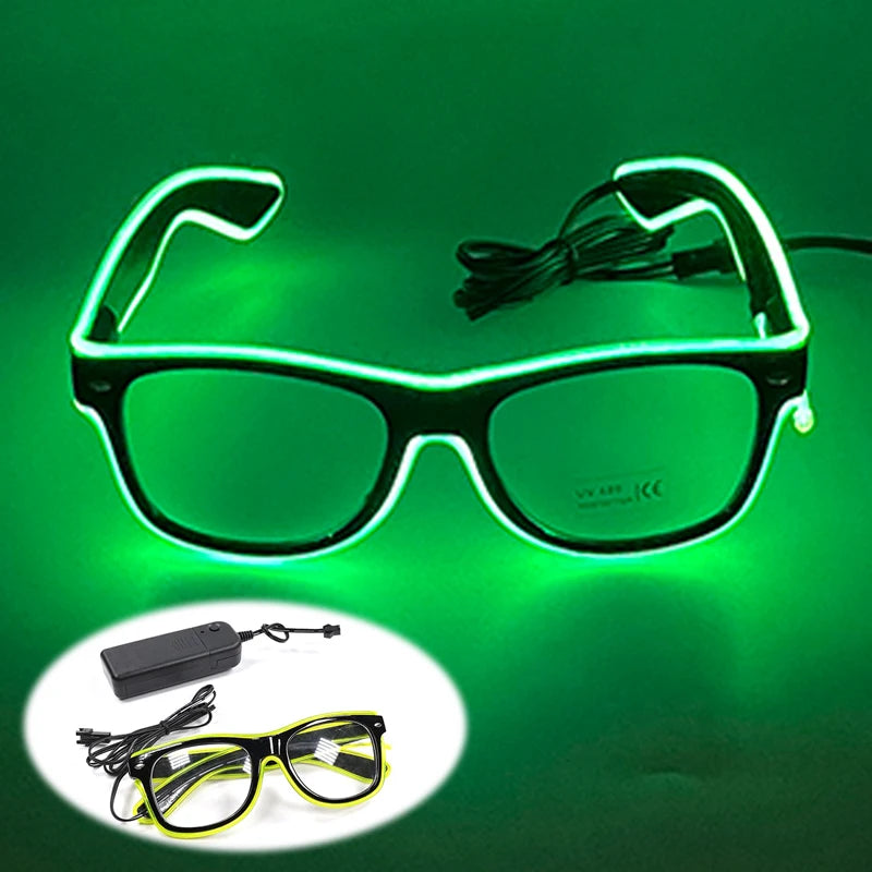 LED Rave Cosplay Glasses – Neon Light Up Festival Goggles for Music Festivals, DJ Parties & Clubs