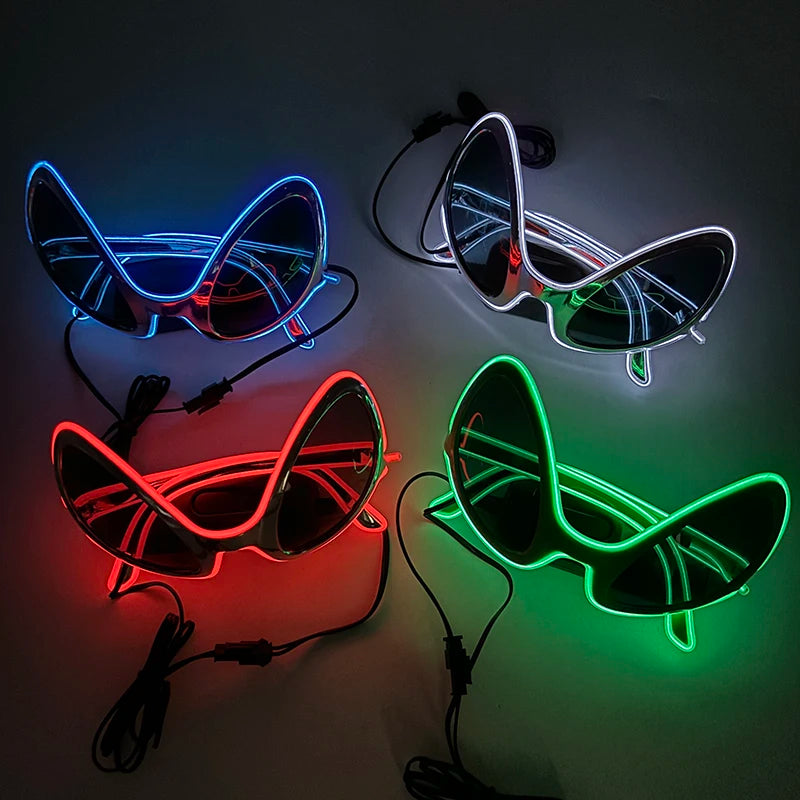 Alien LED Party Glasses – Light Up ET Sunglasses for Rave Festivals, Parties & Cosplay Events