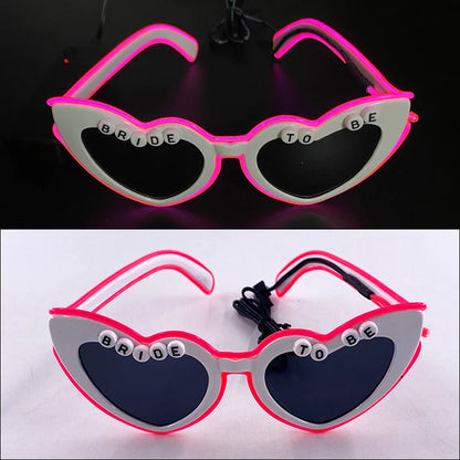 LED Heart Festival Glasses – Light Up Love Heart Sunglasses for Festivals, Parties & Bachelorette Events