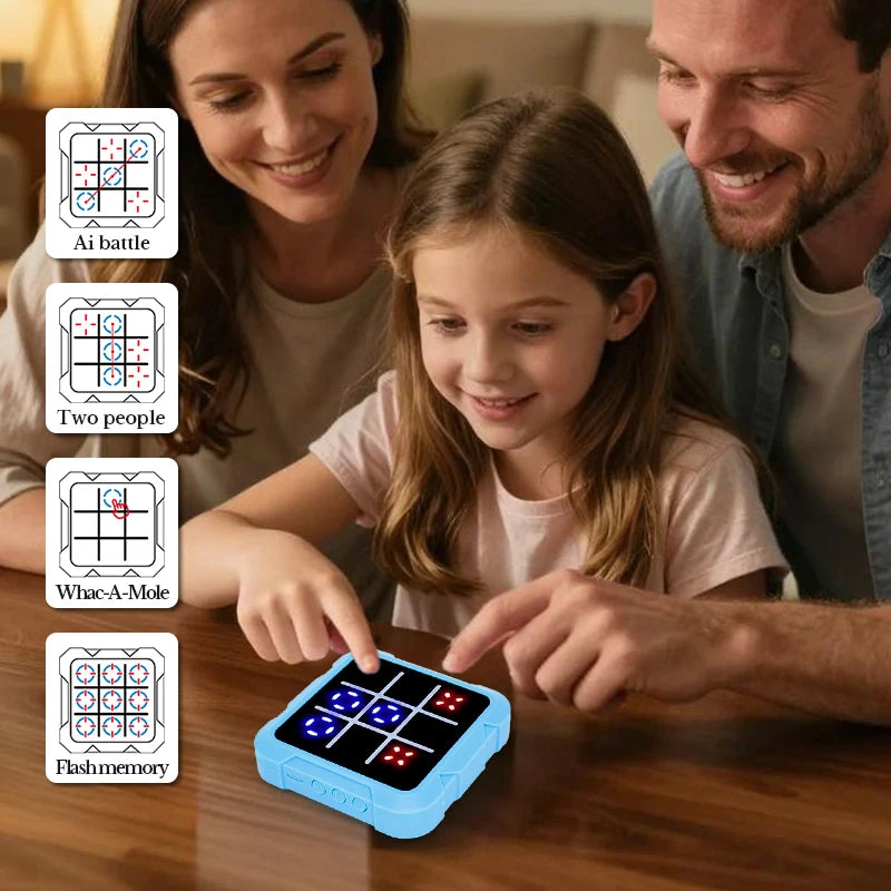 Electronic Tic Tac Toe Game – Portable LED Strategy Puzzle Game