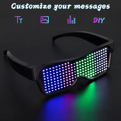 LED Smart Glasses – Bluetooth App Control LED Display Glasses for Music Festivals, Raves & Summer Parties