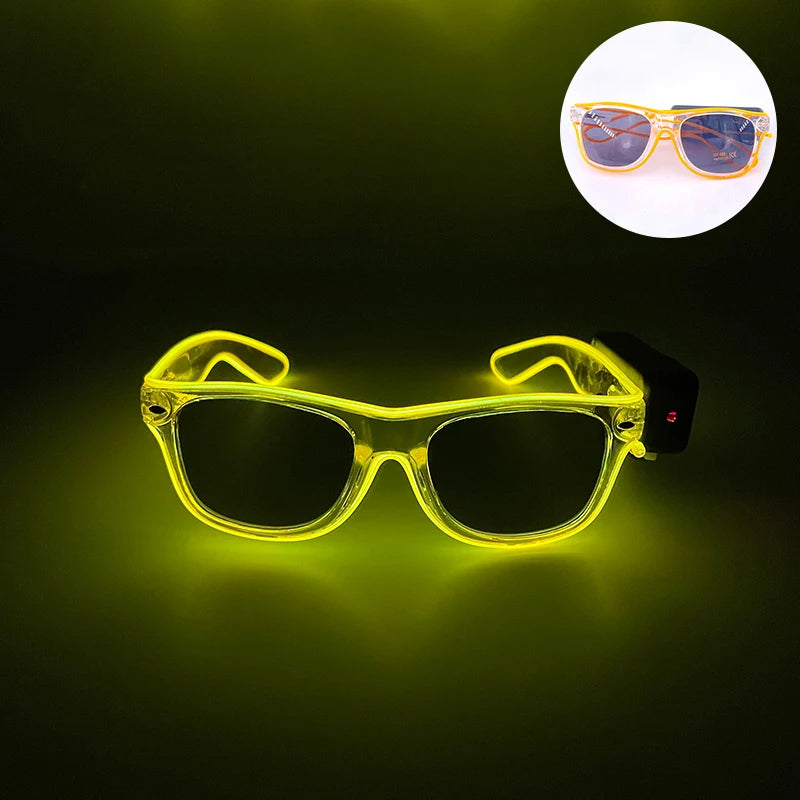 Neon LED Festival Glasses – Light Up Rave Sunglasses for Music Festivals, Clubs & Party Events