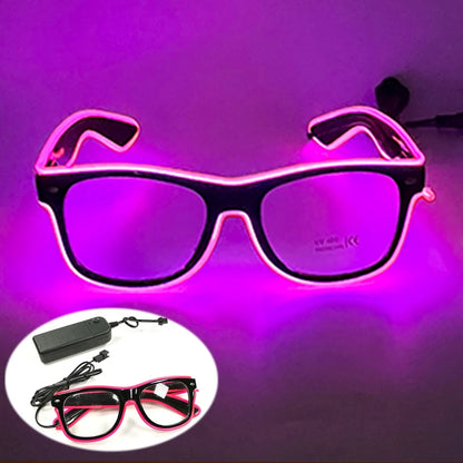 LED Rave Cosplay Glasses – Neon Light Up Festival Goggles for Music Festivals, DJ Parties & Clubs