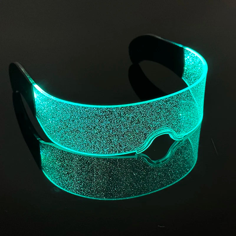 Rainbow LED Festival Glasses – Futuristic Light Up DJ Sunglasses for Raves, Concerts & Night Parties