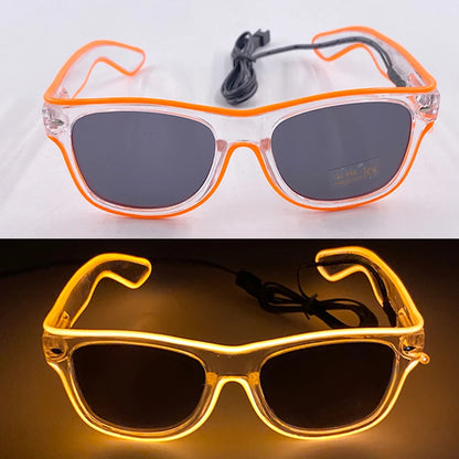 LED Rave Cosplay Glasses – Neon Light Up Festival Goggles for Music Festivals, DJ Parties & Clubs