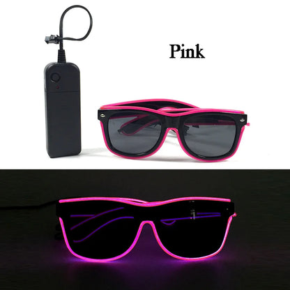 Rainbow LED Festival Glasses – Futuristic Light Up DJ Sunglasses for Raves, Concerts & Night Parties