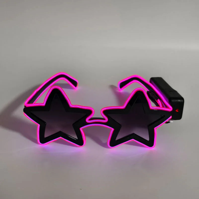 LED Star Festival Glasses – Light Up Rave Party Sunglasses for Festivals, Concerts & Night Events