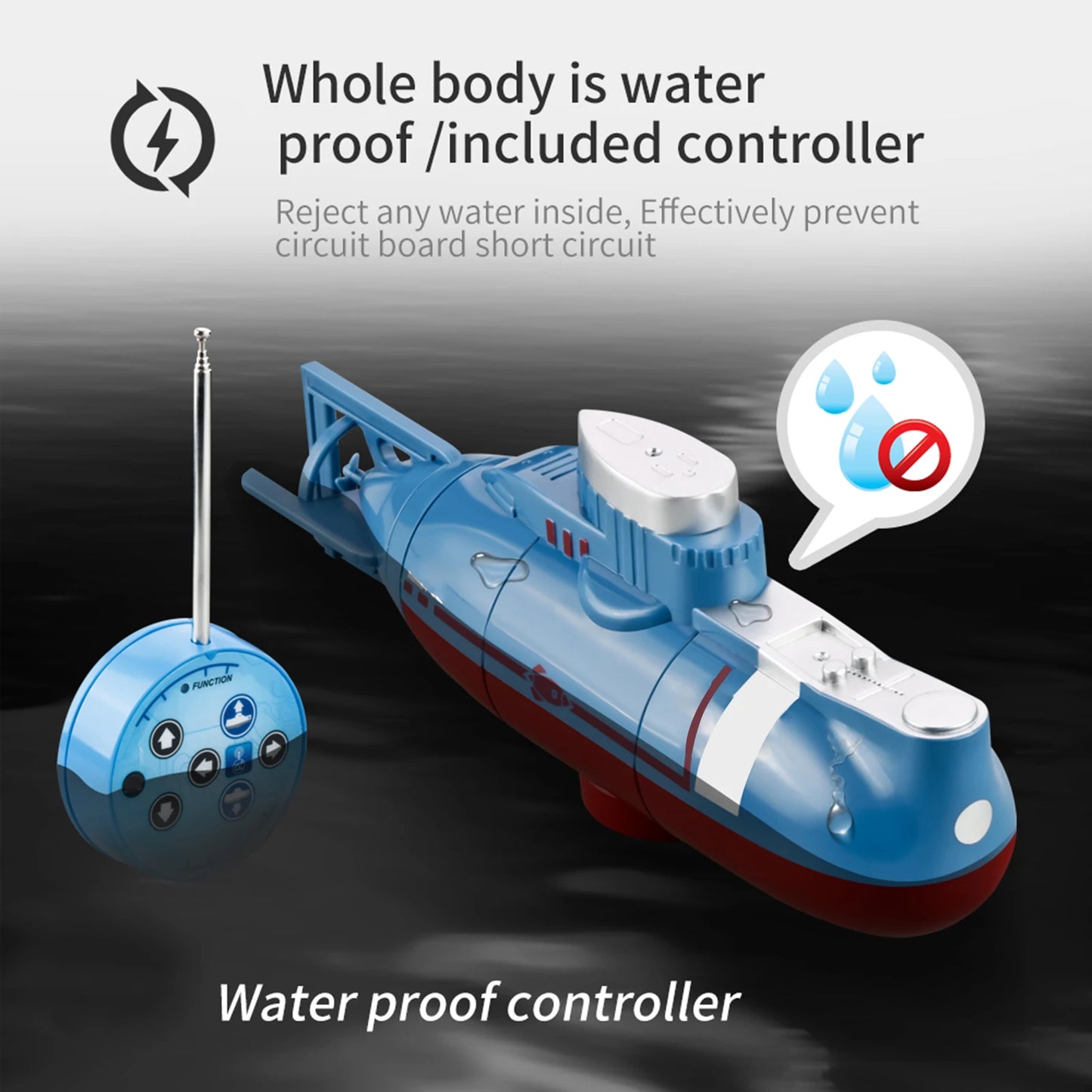 Mini RC Submarine – Remote Control Diving Boat with 360° Movement