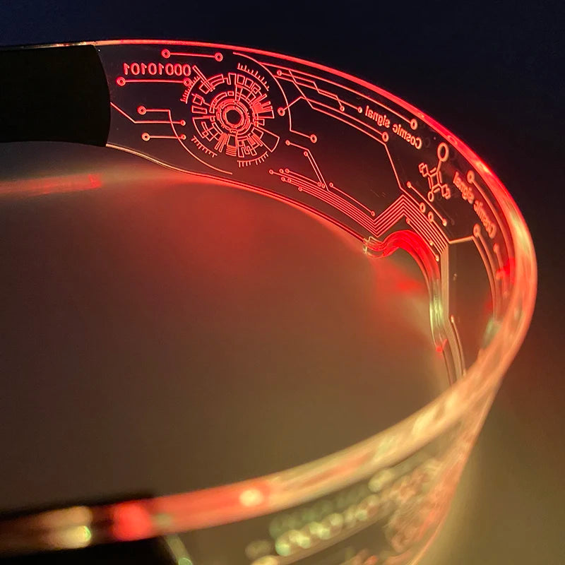 Rainbow LED Festival Glasses – Futuristic Light Up DJ Sunglasses for Raves, Concerts & Night Parties